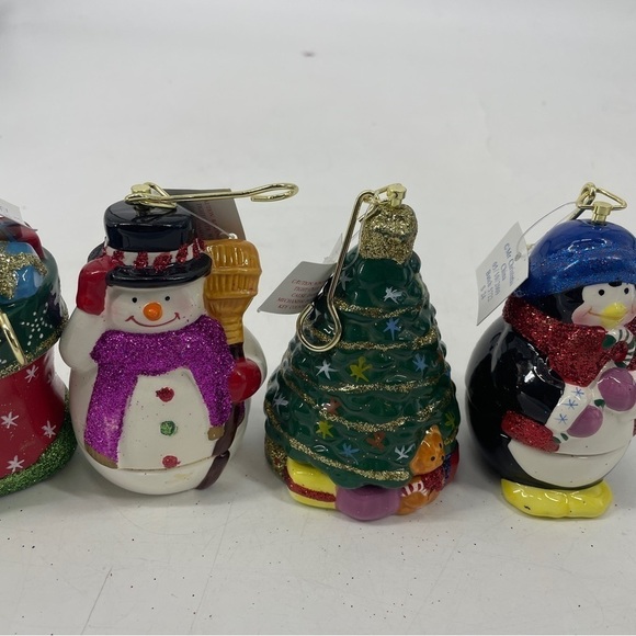 Mr. Christmas Musical Ornaments Wind Up Snowman Stocking Penguin Tree Lot Of 4 - Picture 6 of 9